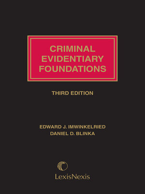 cover image of Criminal Evidentiary Foundations